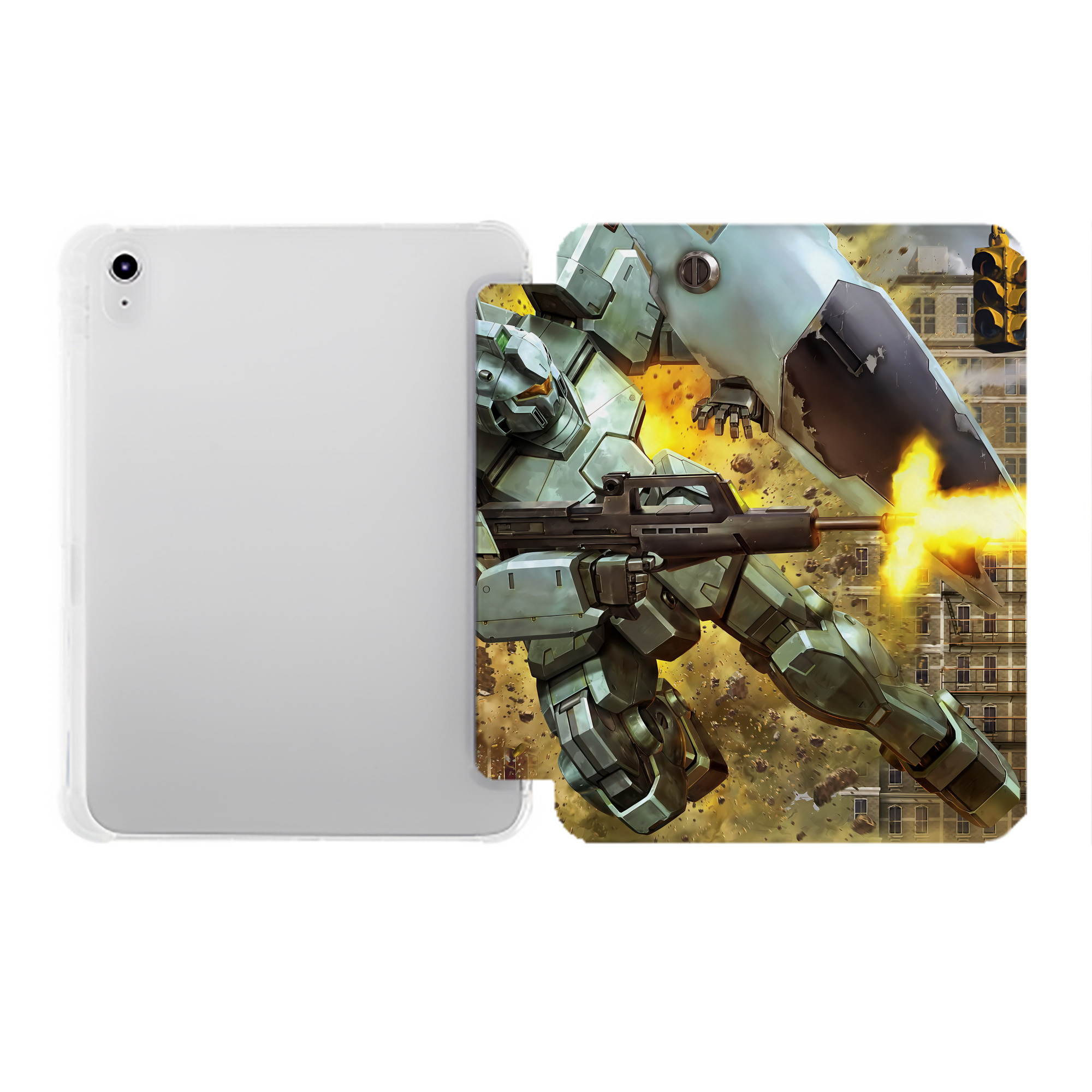 （画像用） 機動戦士ガンダム Mobile Suit Gundam IPad ケース ペン収納付き 三つ折りスタンド PUレザー×シリコン 対応機種9.5/10.5/10.9インチ